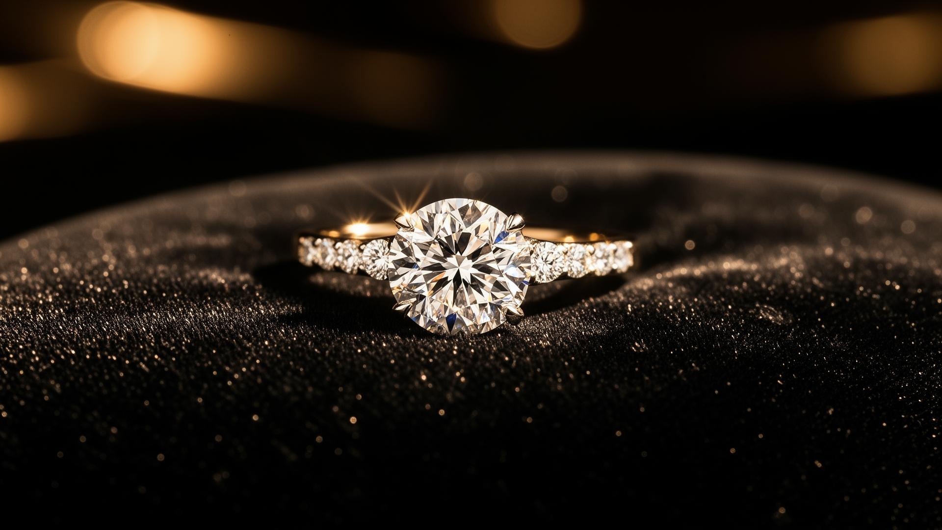 Solitaire diamond engagement ring